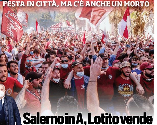 Una Tragedia Nella Festa Della Salernitana Morto Un Tifoso Di Anni